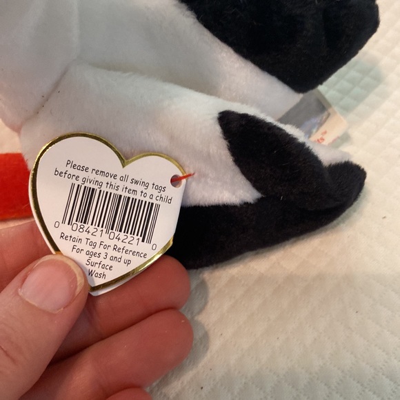 Ty Beanie Baby White Orange Legs Stilts Stork Bird Stuffed Animal Toy with Tag - Picture 7 of 9